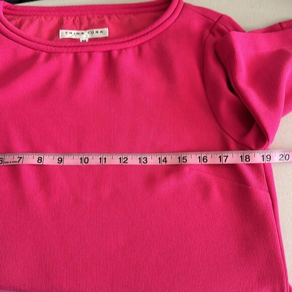 Trina Turk Women’s Wonderous Suiting Top Hot Pink Short Sleeve Size M - Picture 7 of 11